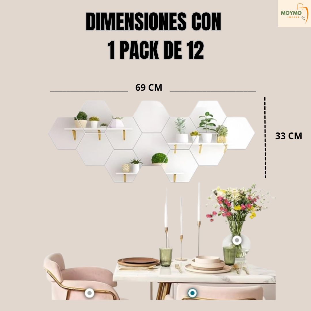 Espejos Adhesivos Hexagonales