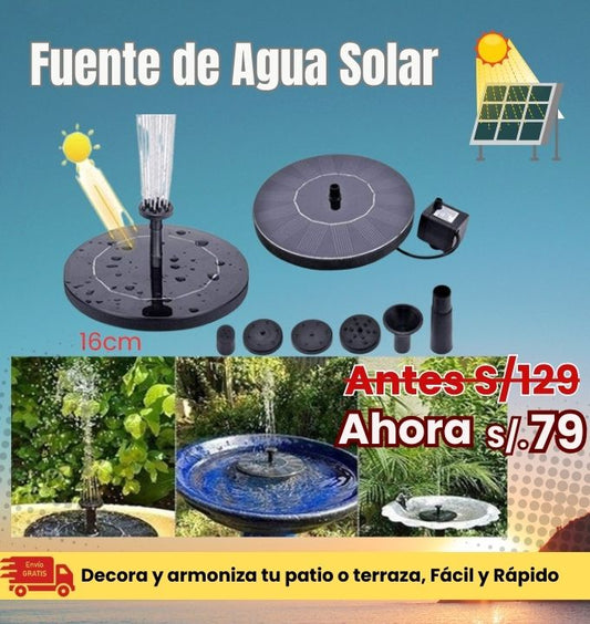 Fuente de Agua Solar ✅ Envío Gratis