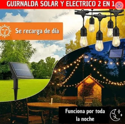 Guirnalda con Panel Solar (10 metros) ✅ Envío Gratis