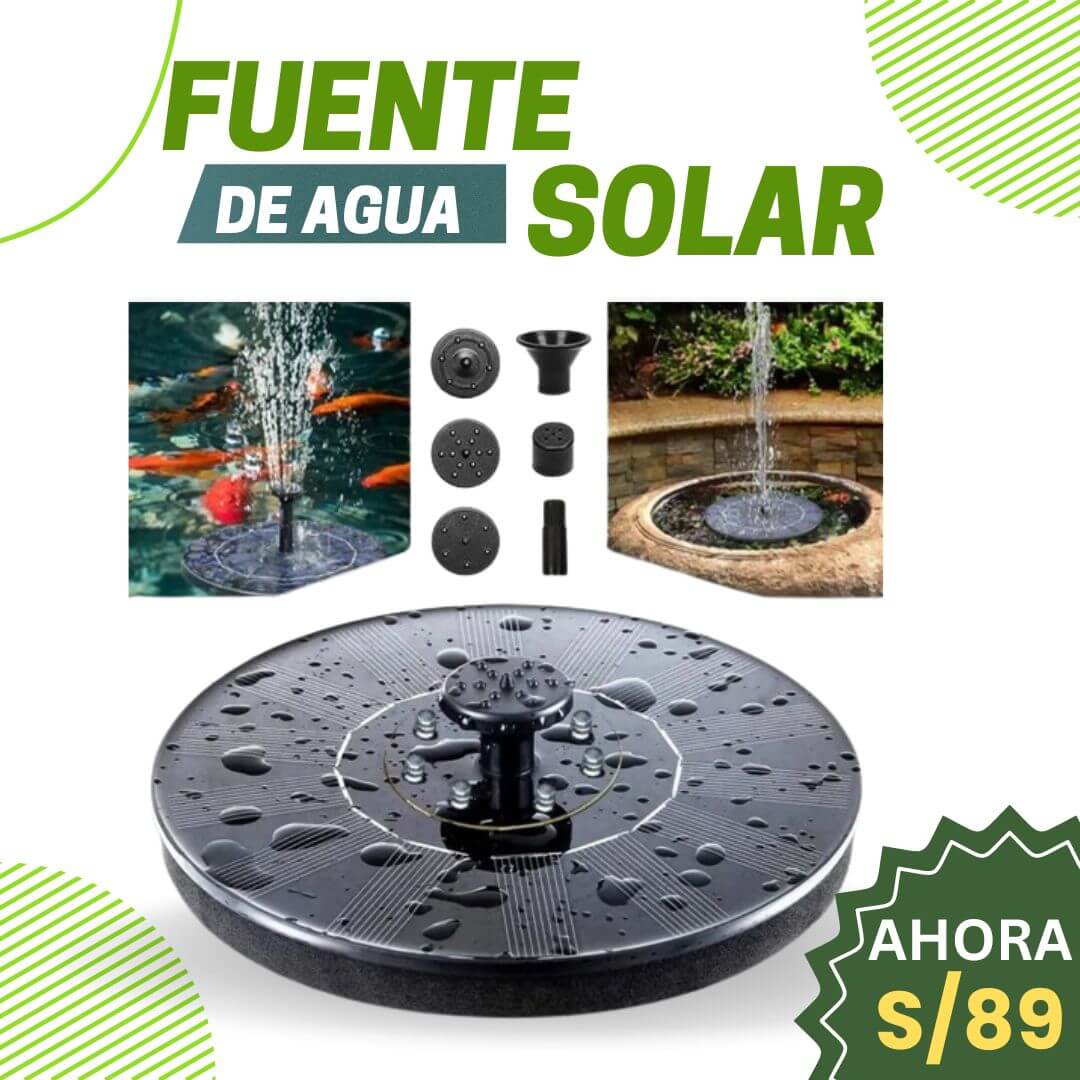 Fuente de Agua Solar ✅ Envío Gratis